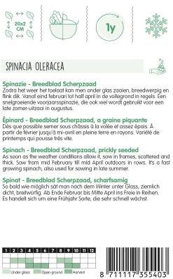 Hortitops Spinazie Breedblad Scherpzaad - Groentezaden - 100 g