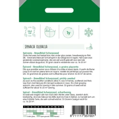 Hortitops Spinazie Breedblad Scherpzaad - Groentezaden - 50 g