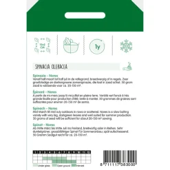Hortitops Spinazie Nores - Type Viking - Rondzadig - Groentezaden - 250 g