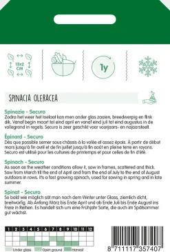 Hortitops Spinazie Securo - Groentezaden - 50 g