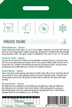 Hortitops Stamslabonen Opera (Gourmetboontje) - Groentezaden - 100 g
