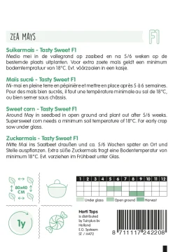 Hortitops Suikermais Tasty Sweet F1 - Groentezaden - 10 g