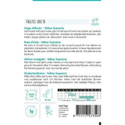 Hortitops Tagetes - Hoge Afrikaan Yellow Supreme - Bloemenzaden - 1 g