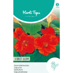 Hortitops Tropaeolum - Oost-Indische Kers Scarlet Gleam Rood - Bloemenzaden - 3 g