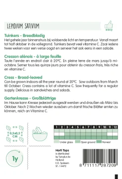 Hortitops Tuinkers Breedbladig - Kruidenzaden - 15 g