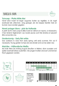 Hortitops Tuinraap Platte Witte Mei - Groentezaden - 10 g