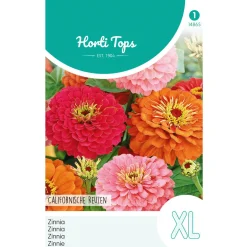 Hortitops Zinnia Californische Reuzen Gemengd - Bloemenzaden - 1.5 g