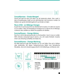 Hortitops Zomerbloemen Oranje Tinten - Bloemenzaden - 2 g