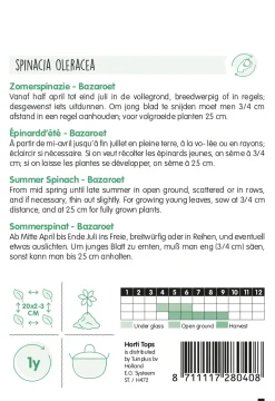 Hortitops Zomerspinazie Bazaroet - Groentezaden - 15 g