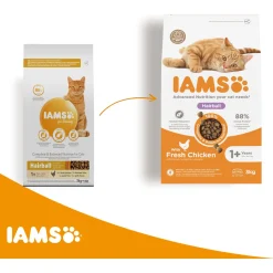 Iams Cat Adult Hairball Kip - Kattenvoer