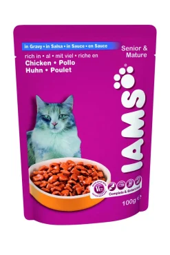 Iams Cat Senior Pouch - Kattenvoer - Kip 100 g