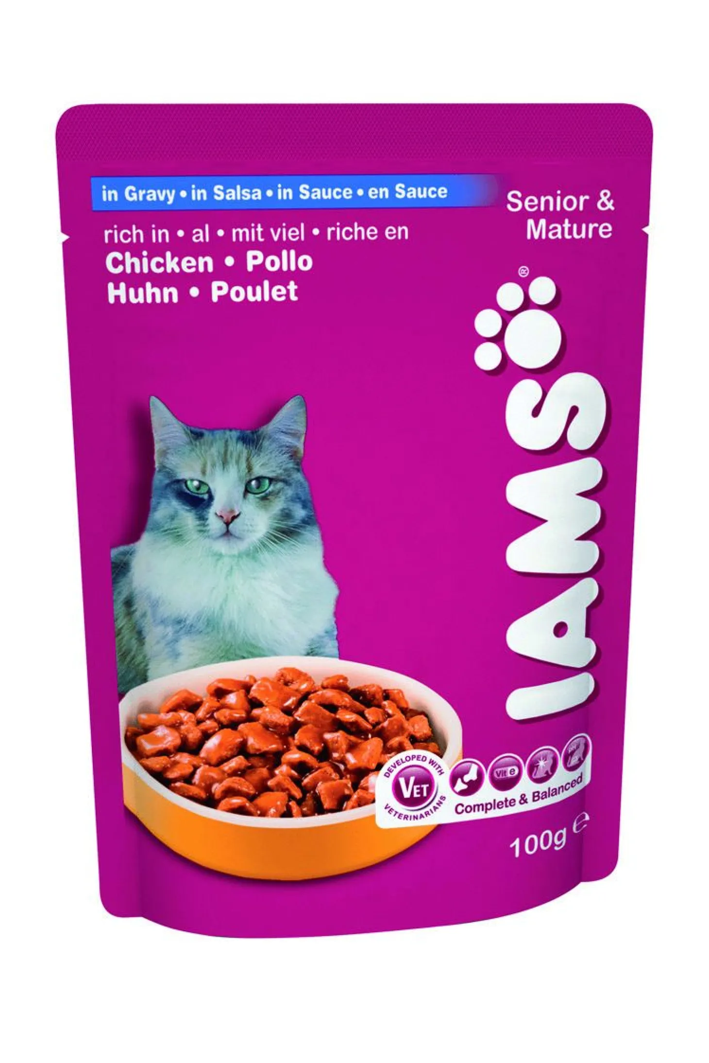 Iams Cat Senior Pouch - Kattenvoer - Kip 100 g