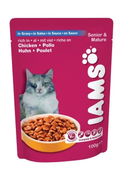 Iams Cat Senior Pouch - Kattenvoer - Kip 100 g
