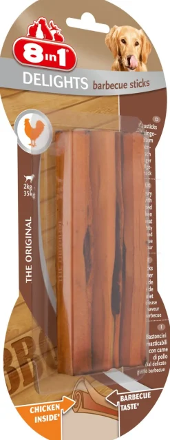 8in1 Delights Bbq Sticks - Hondensnacks - Kip Barbecue 3x25 g