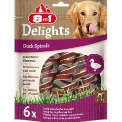 8in1 Delights Duck Spirals - Hondensnacks - Kip Eend 60 g 6 stuks