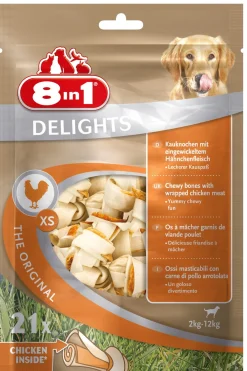 8in1 Delights Kauwknook - Hondensnacks - Kip 21x12 g Xsmall