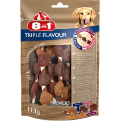 8in1 Delights Skewers Triple Flavour - Hondensnacks - Kip Varken Rund 113 g 6 stuks