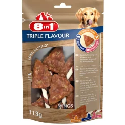 8in1 Delights Wings Triple Flavour - Hondensnacks - Kip Varken Rund 113 g 6 stuks