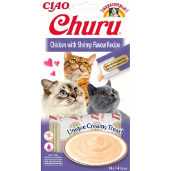 Inaba Churu Purée - Kattensnack - Kip Garnaal 15 g 4 stuks