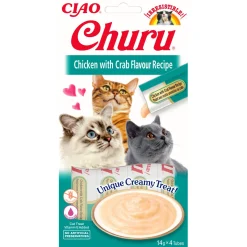 Inaba Churu Purée - Kattensnack - Kip Krab 4x14 g