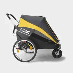 Innopet Hercules 2.0  - Hondenbuggy - Hondenfietskar - 88x60x101 cm Zwart Grijs Geel Tot 50 Kg