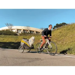 Innopet Hercules 2.0  - Hondenbuggy - Hondenfietskar - 88x60x101 cm Zwart Grijs Geel Tot 50 Kg