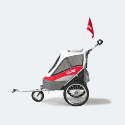 Innopet Sporty Dog Trailer - Hondenfietskar - Grijs Rood