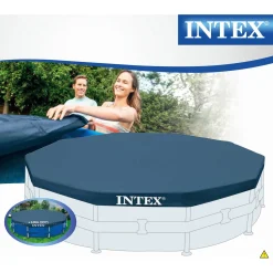 Intex Afdekzeil Framepool Rond Grijs - Afdekzeilen