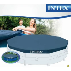 Intex Afdekzeil Framepool Rond Grijs - Afdekzeilen