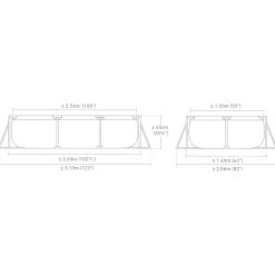 Intex Zwembad Framepool Rechthoek - Rechthoekige Frame Baden - 260x160x65 cm