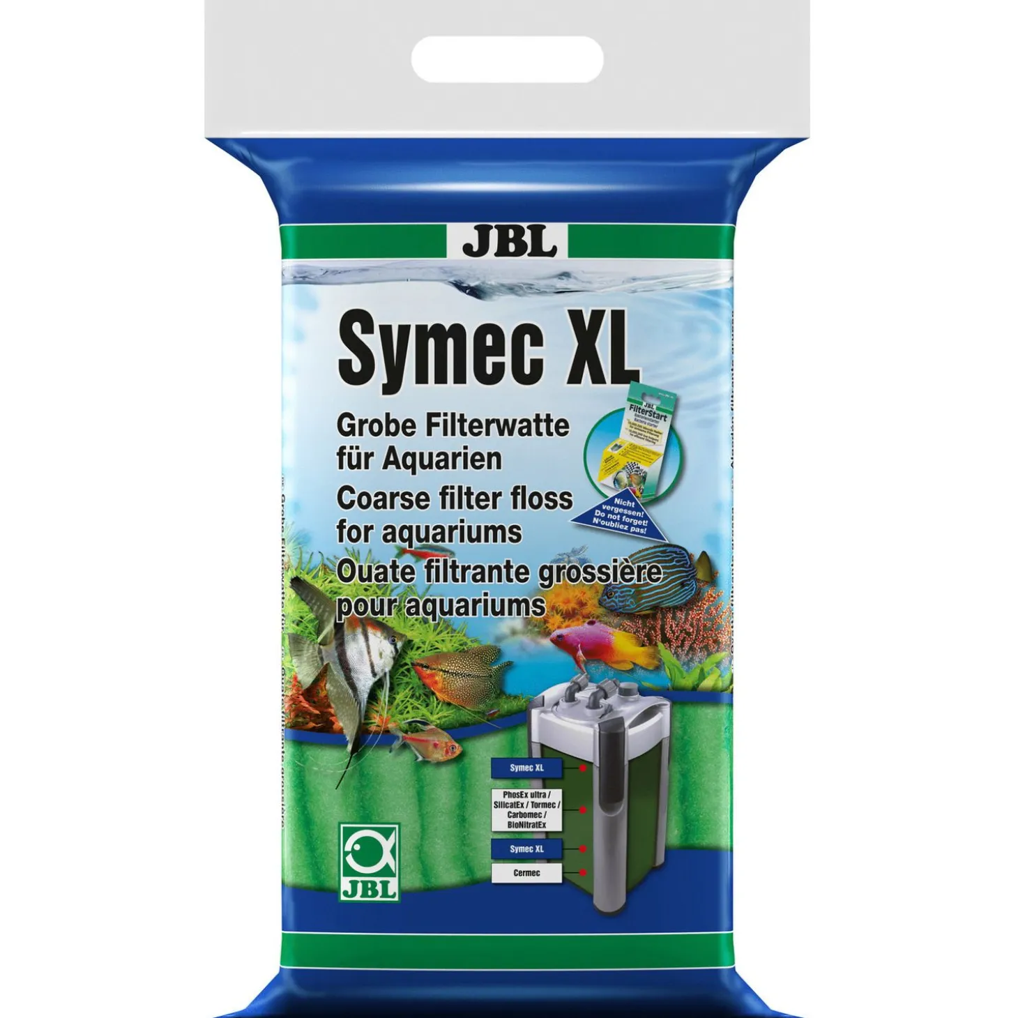 Jbl Symec Xl Filterwatten - Filtermateriaal - 250 g Groen