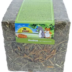 Jr Farm Hooiblok Met Meelwormen - Ruwvoer - 13x13x13 cm 125 g
