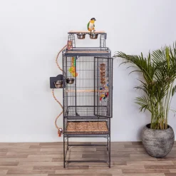 Keddoc Vogelkooi Denver - Vogelverblijven - 50x50x154 cm Donkergrijs