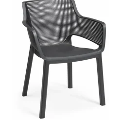 Keter Stoel Elisa - Tuinmeubelen - 62.5x57x79cm cm Antraciet Stapelbaar