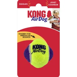 Kong Airdog Squeaker Knobby Ball Geel - Hondenspeelgoed