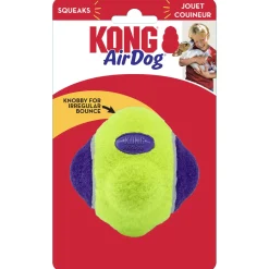 Kong Airdog Squeaker Knobby Ball Geel - Hondenspeelgoed