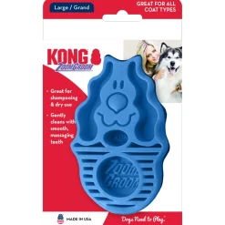 Kong Borstel Rubber Zoomgroom - Hondenvachtborstel - Blauw per stuk Large