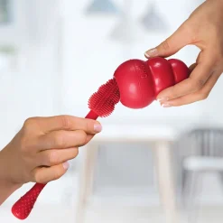 Kong Brush - Schoonmaakborstel - Hondenspeelgoed - 18 cm Rood