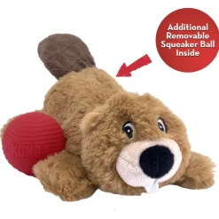 Kong Cozie Pocketz Beaver - Hondenspeelgoed - 24x18 cm Medium