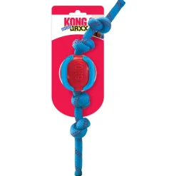 Kong Jaxx Brights Ball W/Rope - Hondenspeelgoed - Ø7x20 cm Medium