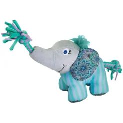 Kong Knots Carnival Elephant - Hondenspeelgoed - 30x14 cm Roze Groen Small-Medium