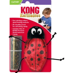 Kong Refillables Ladybug - Kattenspeelgoed - Rood Zwart Met Catnip
