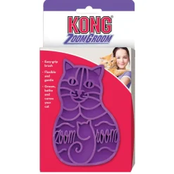 Kong Rubber Borstel Zoomgroom - Kattenvachtborstel - Paars per stuk