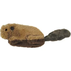 Kong Speeltje Pluche Bever - Kattenspeelgoed - 17 cm Bruin