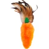 Kong Speeltje Pluche Wortel Met Veer - Kattenspeelgoed - Oranje per stuk