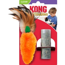 Kong Speeltje Pluche Wortel Met Veer - Kattenspeelgoed - Oranje per stuk