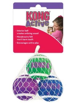 Kong Tennis Ball With Bells - Kattenspeelgoed - Ø4 cm Assorti