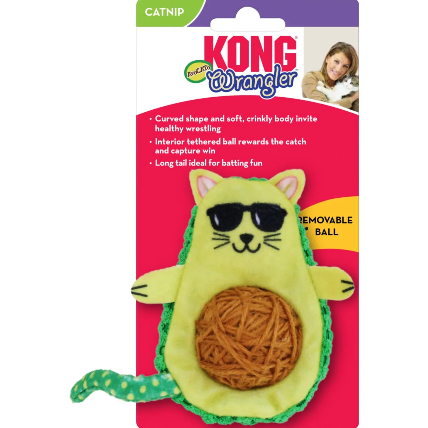 Kong Wrangler Avocato - Kattenspeelgoed -