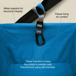 Kurgo Heather Booster Seat - Hondenautoaccessoire - Antraciet Blauw Tot 13.6 Kg