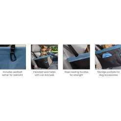 Kurgo Rover Booster Seat - Hondenautoaccessoire - Zwart Beige Tot 13.6 Kg